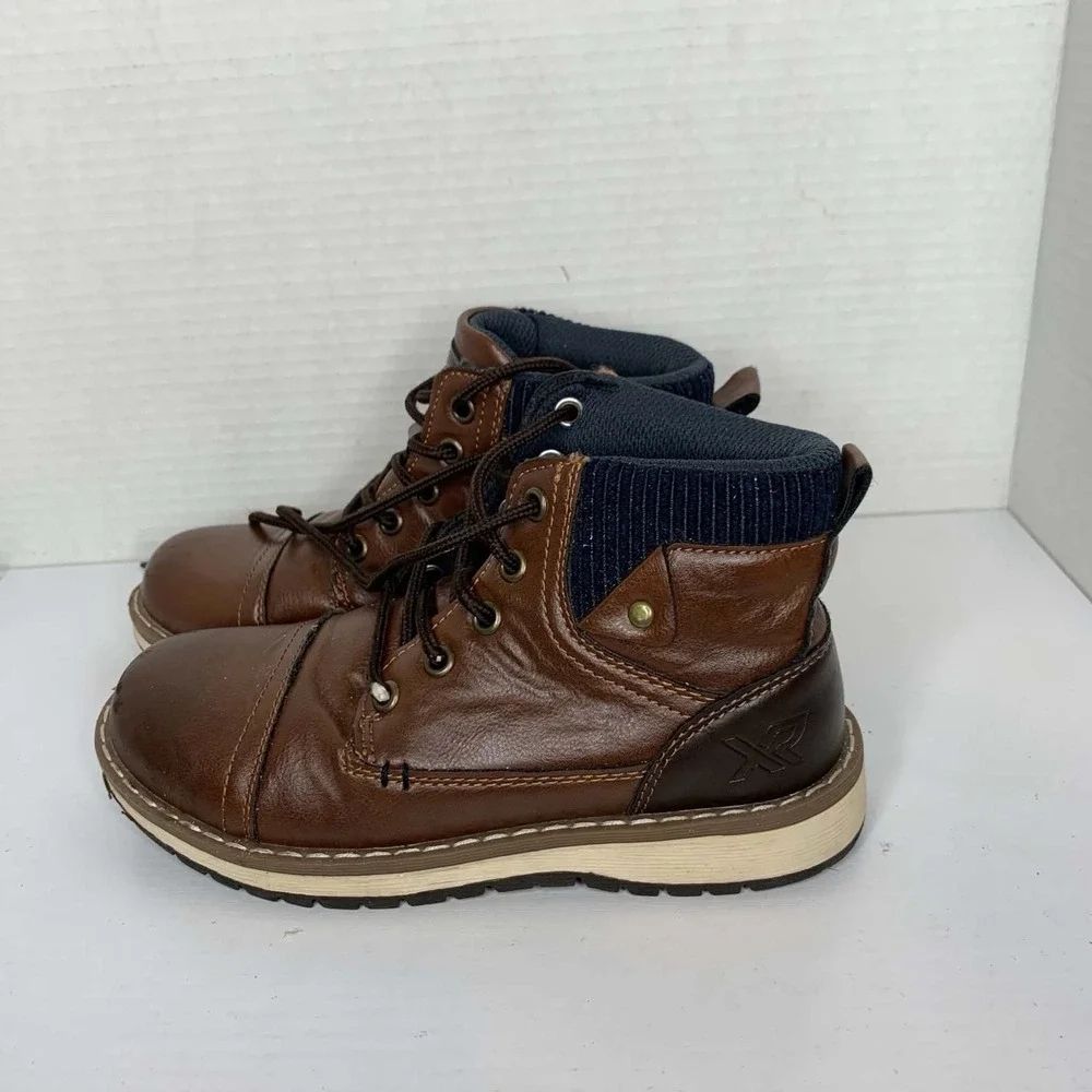 XRAY Brown Synthetic Leather Cap Toe Lace-Up Ankle Boots Casual Dressy
